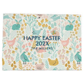 Osterpastellfarben Symbole nahtlos Muster Große Geschenktüte (Rückseite)