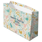 Osterpastellfarben Symbole nahtlos Muster Große Geschenktüte (Rückseite Schrägansicht)