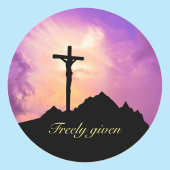 Osterpersonalisieren Sie Jesus am Kreuz Runder Aufkleber