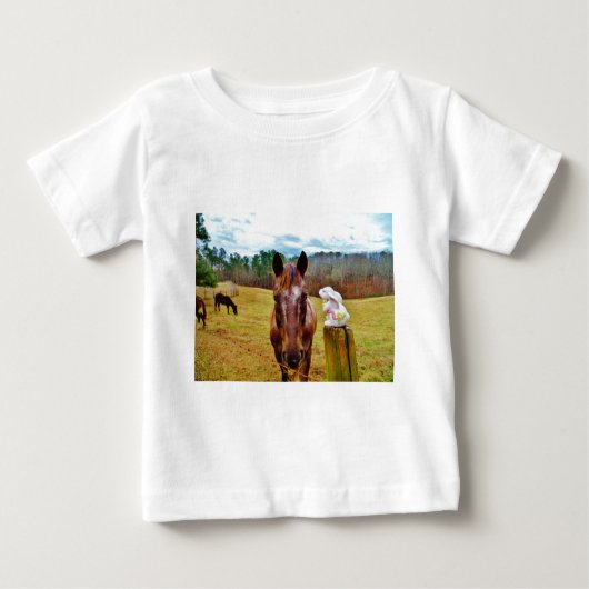 Osterpferd Baby T-shirt (Vorderseite)