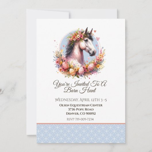 Osterpferd Einladung (Vorderseite)