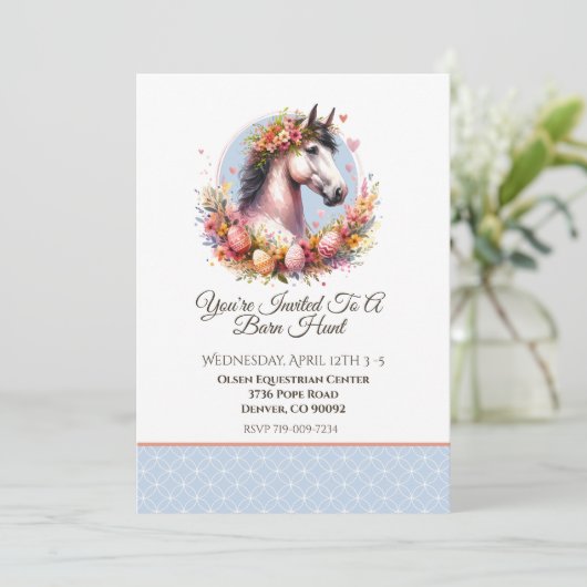 Osterpferd Einladung (Stehend Vorderseite)