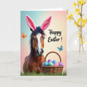 Osterpferd Frühlingsfreude Karte (Gelbe Blume)