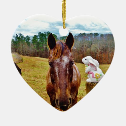 Osterpferd Keramik Ornament (Vorne)