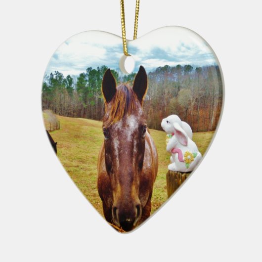 Osterpferd Keramik Ornament (Links)