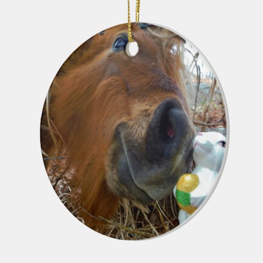 Osterpferd Keramik Ornament (Links)