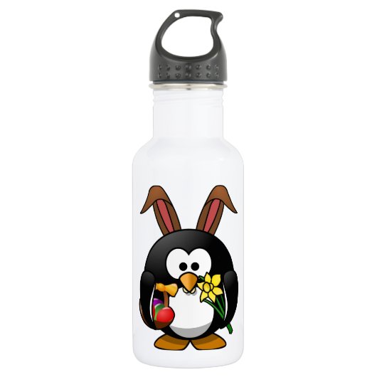 Osterpinguin Edelstahlflasche (Vorderseite)