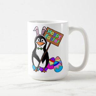 Osterpinguin mit farbigen Eiern Kaffeetasse