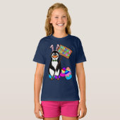 Osterpinguin mit farbigen Eiern T-Shirt (Vorne ganz)