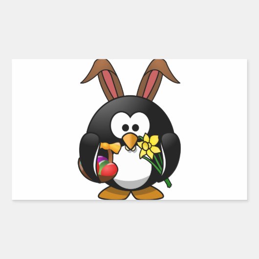 Osterpinguin Rechteckiger Aufkleber (Vorderseite)