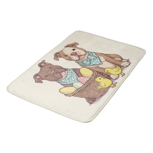 Osterpit Bull Hunde Badematte (Schrägansicht)