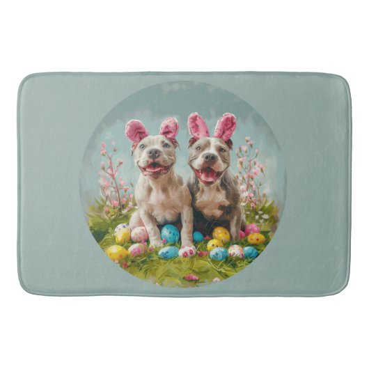 Osterpit Bull Hunde Badematte (Vorderseite)