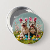 Osterpit Bull Hunde Button (Vorne & Hinten)