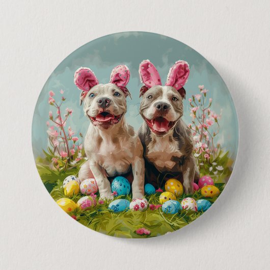 Osterpit Bull Hunde Button (Vorderseite)