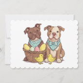 Osterpit Bull Hunde Feiertagskarte (Vorderseite)