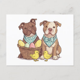 Osterpit Bull Hunde Feiertagspostkarte