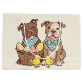 Osterpit Bull Hunde Große Geschenktüte (Rückseite)