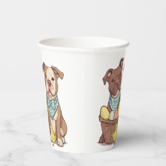 Osterpit Bull Hunde Pappbecher (Rechts)