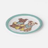 Osterpit Bull Hunde Pappteller (Schrägansicht)