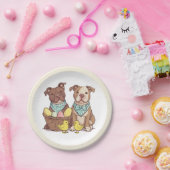 Osterpit Bull Hunde Pappteller (Party)