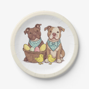 Osterpit Bull Hunde Pappteller