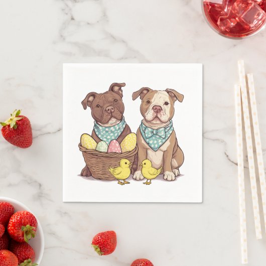 Osterpit Bull Hunde Serviette (Beispiel)