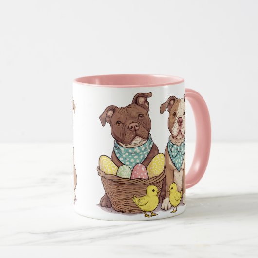 Osterpit Bull Hunde Tasse (VorderseiteRechts)