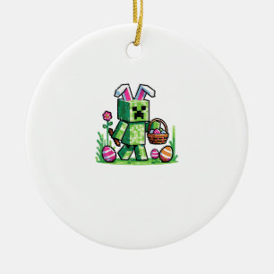 Osterpixel-Gaming-Hase-Eierjagd-Jungen-Kinder Yo Keramik Ornament