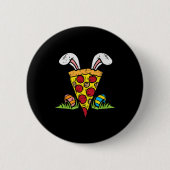 Osterpizza Slice Bunny Ears Fun Snack Food Lover Button (Vorderseite)