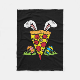 Osterpizza Slice Bunny Ears Fun Snack Food Lover Fleecedecke