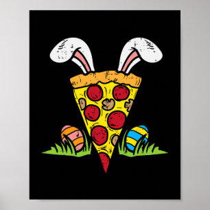 Osterpizza Slice Bunny Ears Fun Snack Food Lover Poster