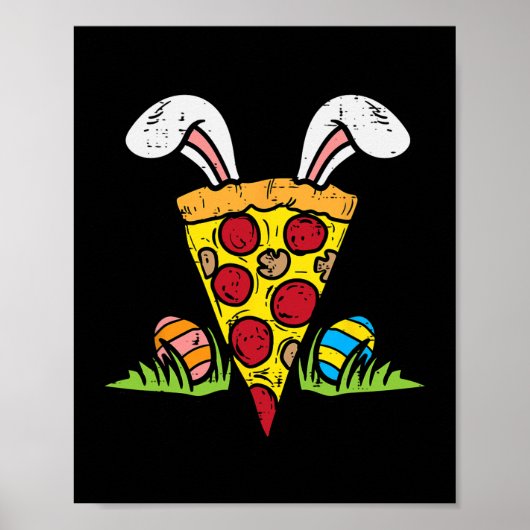 Osterpizza Slice Bunny Ears Fun Snack Food Lover Poster (Vorne)