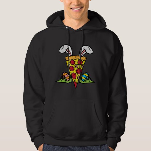 Osterpizza Slice Bunny Ears Snack Food Lover Fossi Hoodie (Vorderseite)