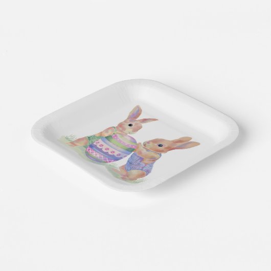 Osterplatte Ei Bunnies Pappteller (Gewinkelt)