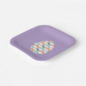 Osterplatte geometrische Kunstei auf lila Party Pappteller (Gewinkelt)