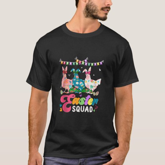 Osterplatz Drei blühende Hühner Bow Krawatte E T-Shirt (Vorderseite)
