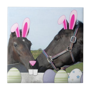 Osterpony und Pferd Fliese