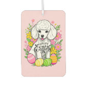 Osterpoodle mit Blume Autolufterfrischer (Vorderseite)