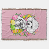 Osterpoodle mit Blume Decke (Vorderseite)