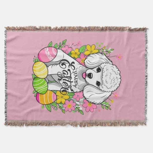 Osterpoodle mit Blume Decke (Vorderseite)