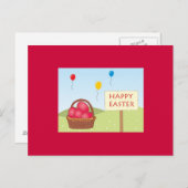 Osterpostkarte in Rot Feiertagspostkarte (Vorne/Hinten)