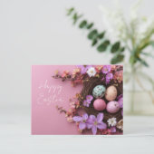 Osterpostkarte mit Ostereiern Postkarte (Stehend Vorderseite)