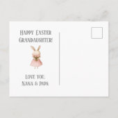 Osterpostkarte mit rosa Häschen Postkarte (Rückseite)