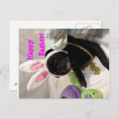 Osterpostkarte Mops Feiertagspostkarte (Vorne/Hinten)
