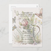 Osterpotluck Brunch Ostereier Einladung zur Jagd (Vorne/Hinten)