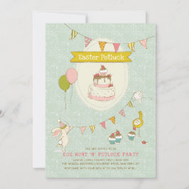 Osterpotluck Ei Hunt Party Einladung