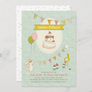Osterpotluck Ei Hunt Party Einladung