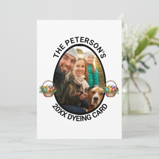 Osterpuppe | Foto-Färbung der benutzerdefinierten  Feiertagskarte (Stehend Vorderseite)