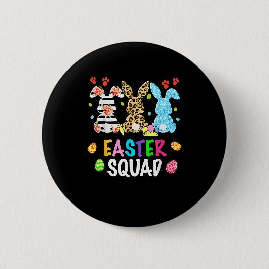 Osterquad Leopard Happy Ostertag Kaninchen Button (Vorderseite)