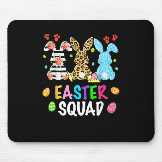 Osterquad Leopard Happy Ostertag Kaninchen Mousepad (Vorne)
